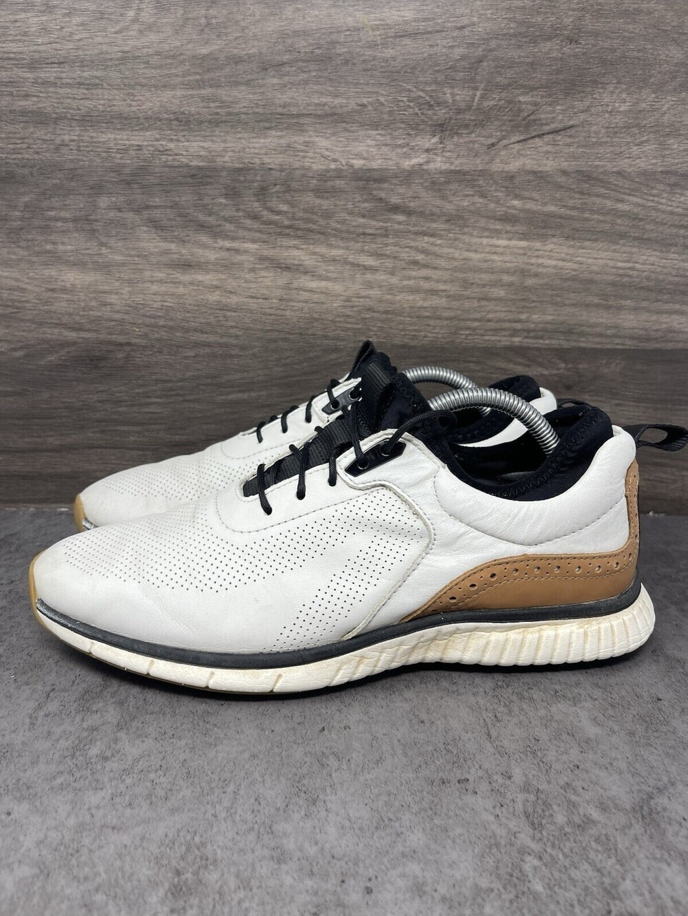 Johnston & Murphy XC4 H1 Luxe Hybrid Golf Shoes Mens Size 9 White Brown Sneakers